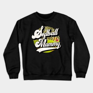 Softball Mammy Vintage Leopard Softball Family Matching Crewneck Sweatshirt